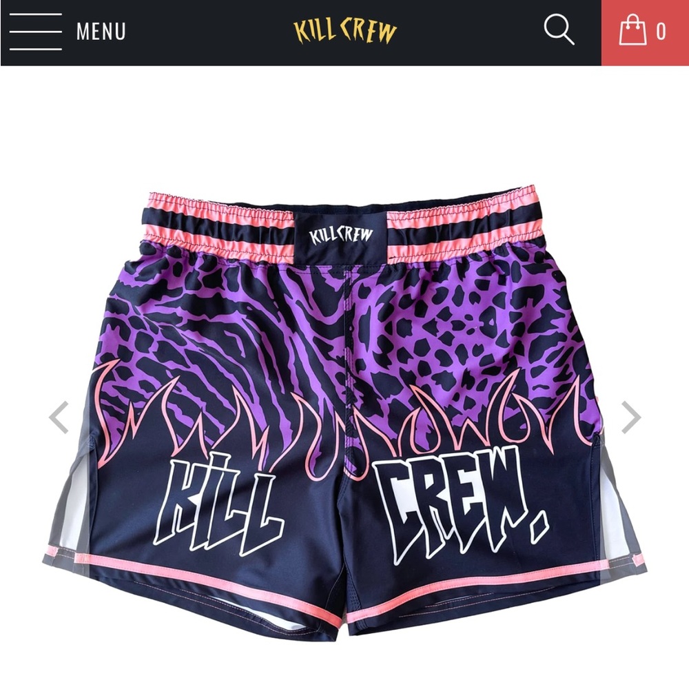 Kill crew BSEM fight shorts (thai cut) in purple size small